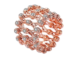 Anillo-pulsera transformable 2 en 1 de plata de ley S925, telescópico con diamantes, modelo 2026 para mujer.