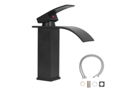 Grifo Mezclador De Lavabo De Baño Negro Con Manija Larga, Tamaño G1/2, Para Hotel/posada.