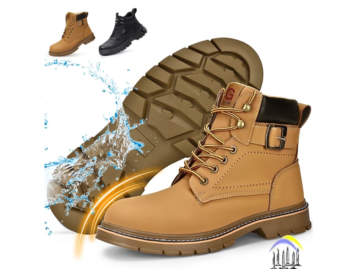 Calzado De Seguridad / Botas De Trabajo Para Hombre Y Mujer – Cuero Impermeable, Ligeras, Puntera De Acero – Talla 44