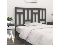 Cabecero De Cama Madera Maciza De Pino Gris 125,5x4x100 Cm