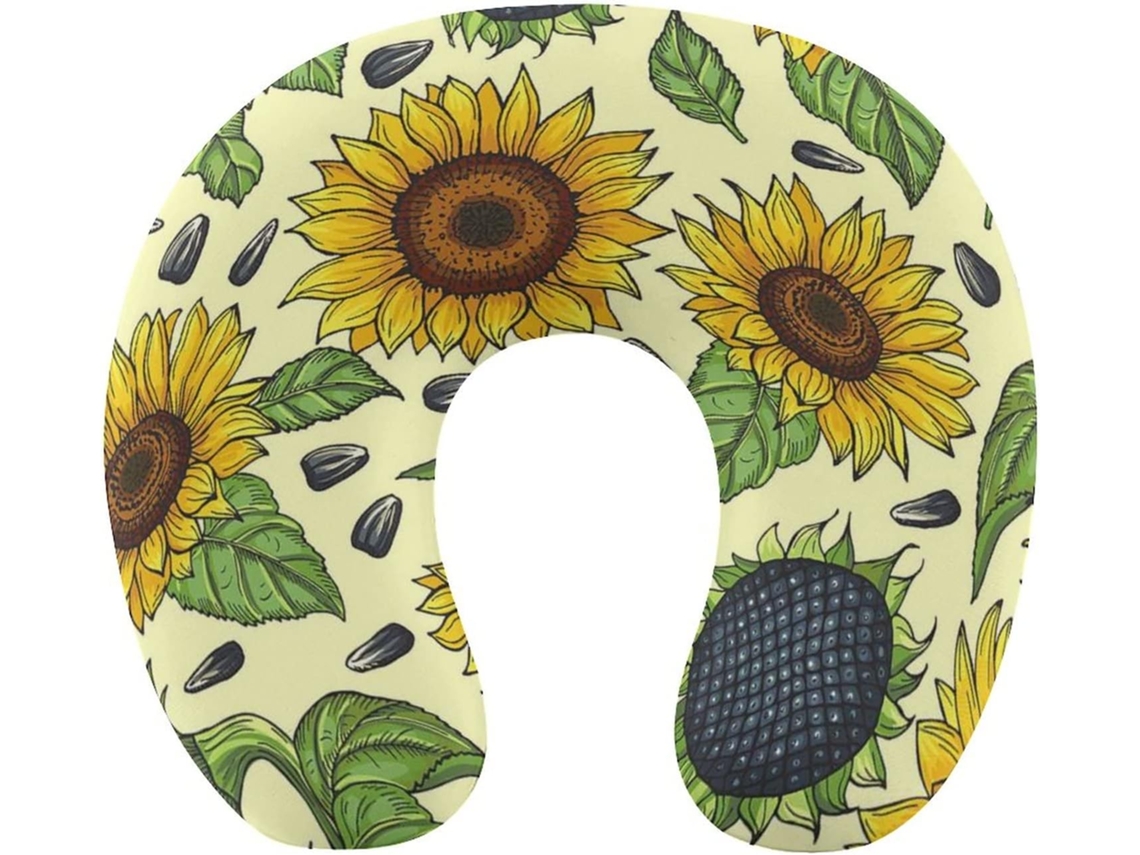Almohada Viaje Forma Girasol Espuma Viscoelástica Viscoelástica Fácil Relajación Cómodos Familia.brfácil