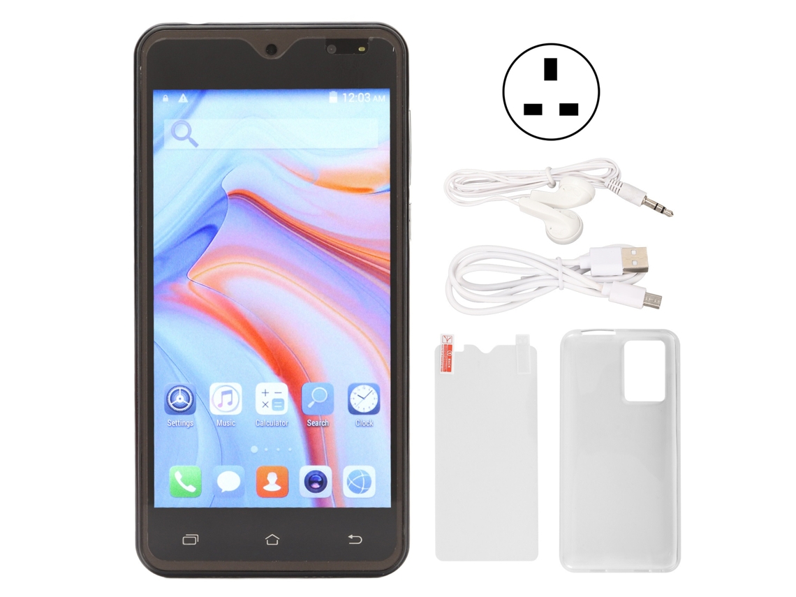 Smartphone De 5 Pulgadas, 2 Gb De Ram, 16 Gb De Disco Duro, Android 11, Batería De 4800 Mah, Mtk6580, 8 Núcleos, Pantalla Hd, Negro, Enchufe Británico.