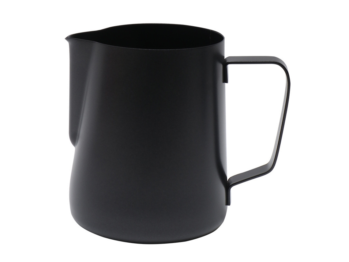 Espumador de leche para café expreso, 350 ml, acero inoxidable, color negro Sfushos
