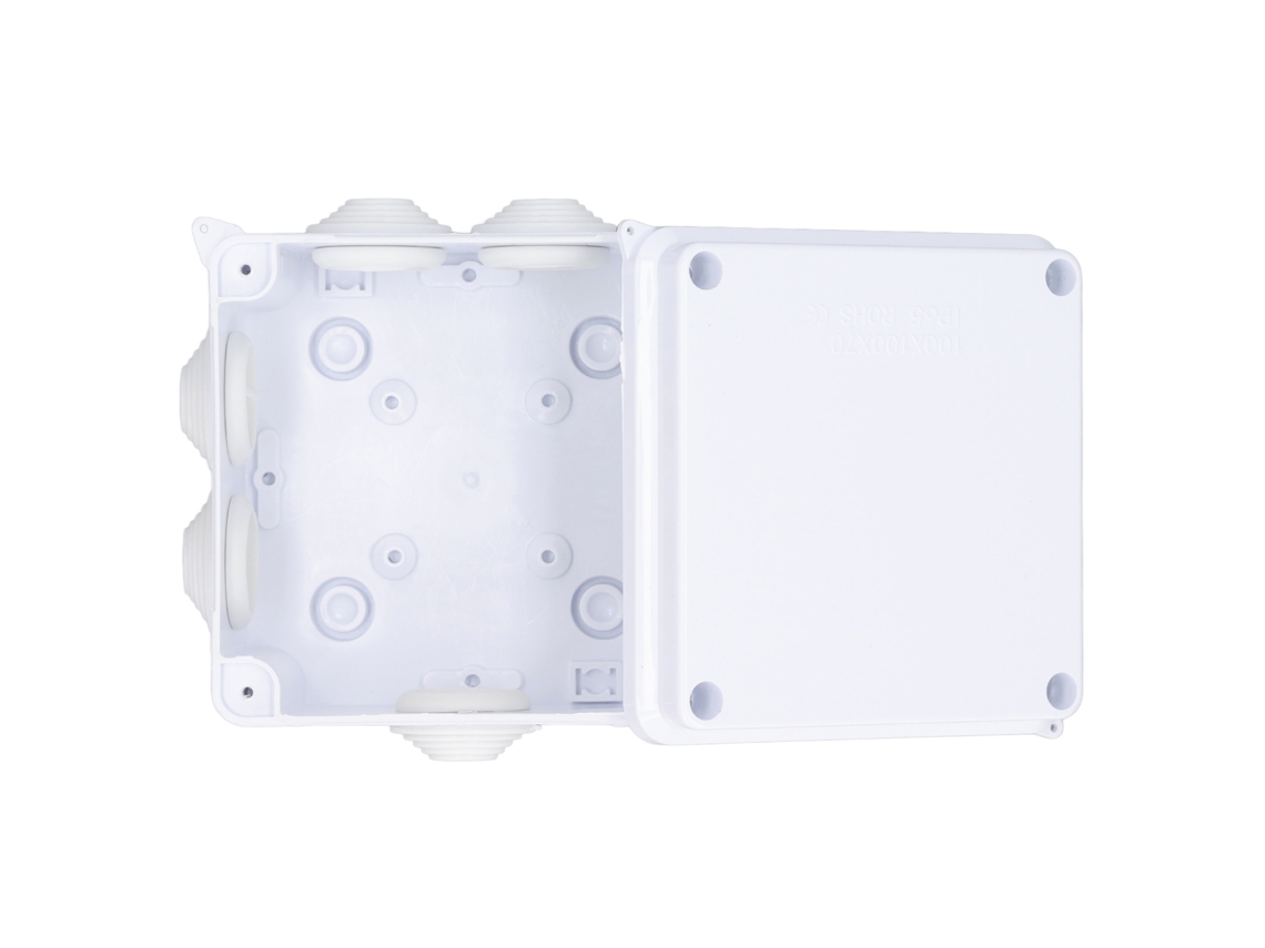 Caja De Empalme 100x100x70mm Ip65 Impermeable Preperforada Con Tapón De Goma Para Exterior Eléctrica