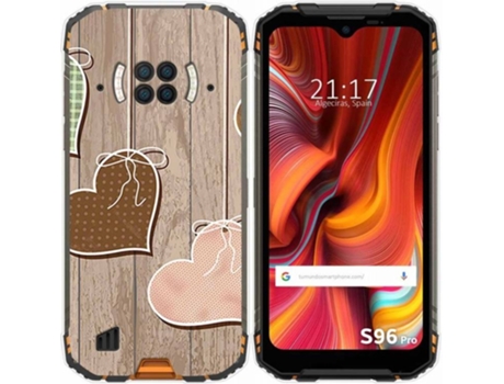 Carcasa Doogee S96 Pro TUMUNDOSMARTPHONE Corazones Madera Multicolor