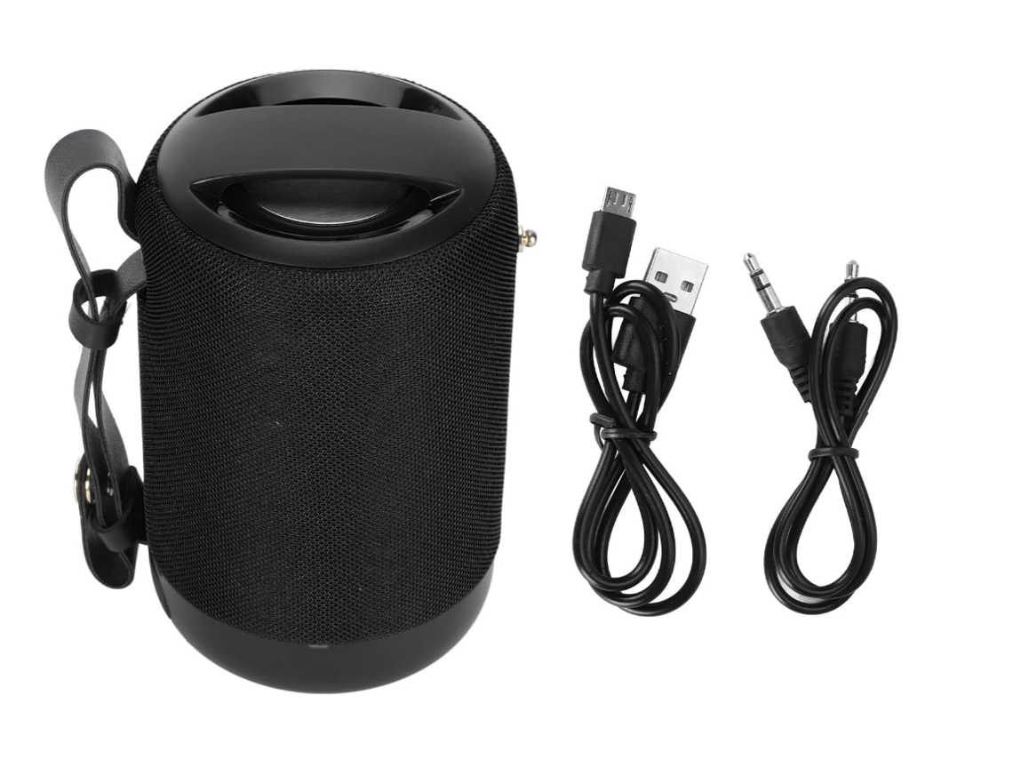 Altavoz Bluetooth portátil impermeable con sonido estéreo para uso en exteriores, negro, Chaberlu