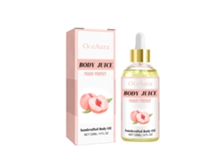Aceite corporal hidratante artesanal con aceite esencial de melocotón para reafirmar, suavizar e hidratar la piel.