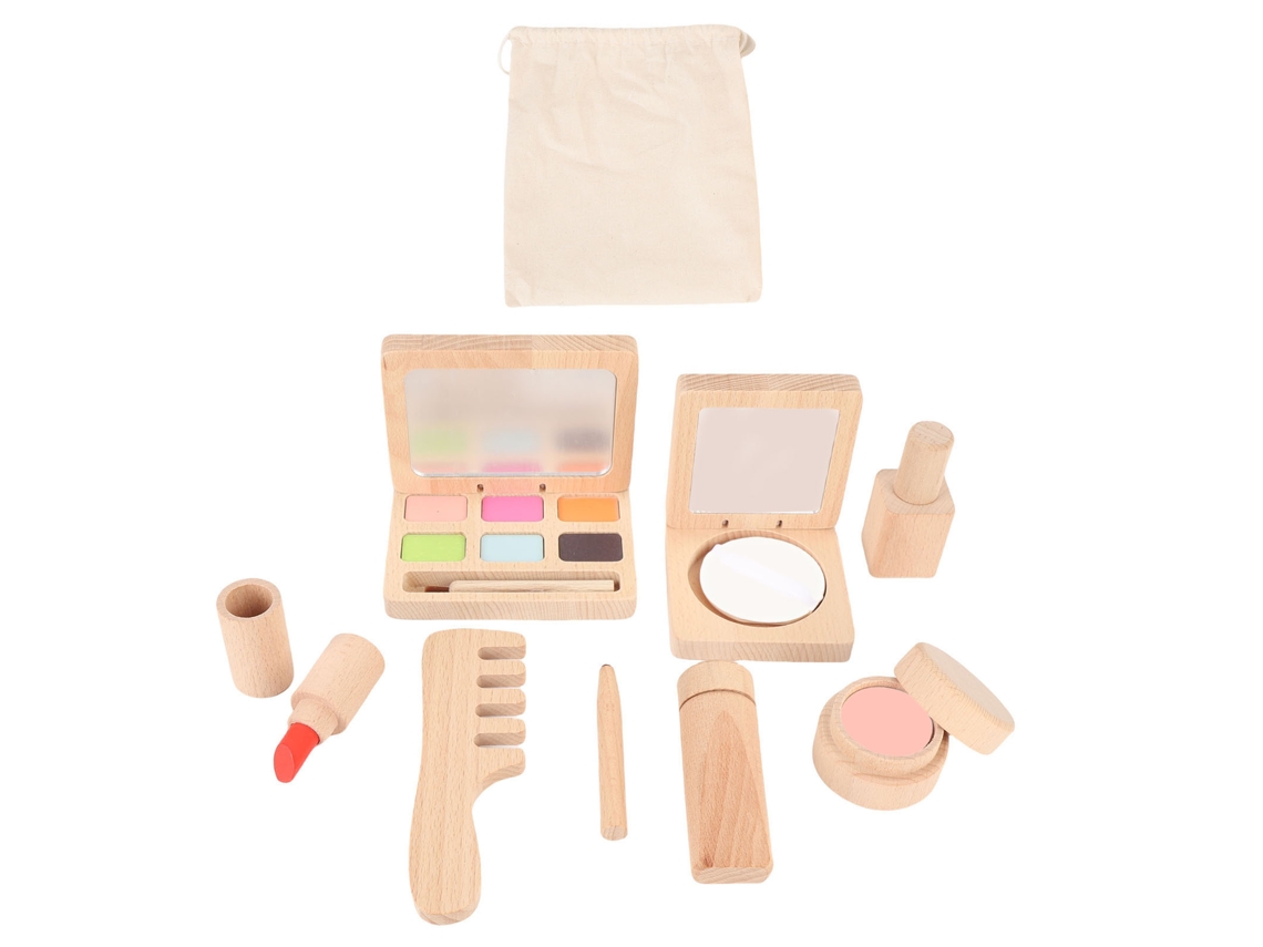 Set De Maquillaje De Madera Para Niños, Kit De Simulación, Juguete De Belleza Infantil