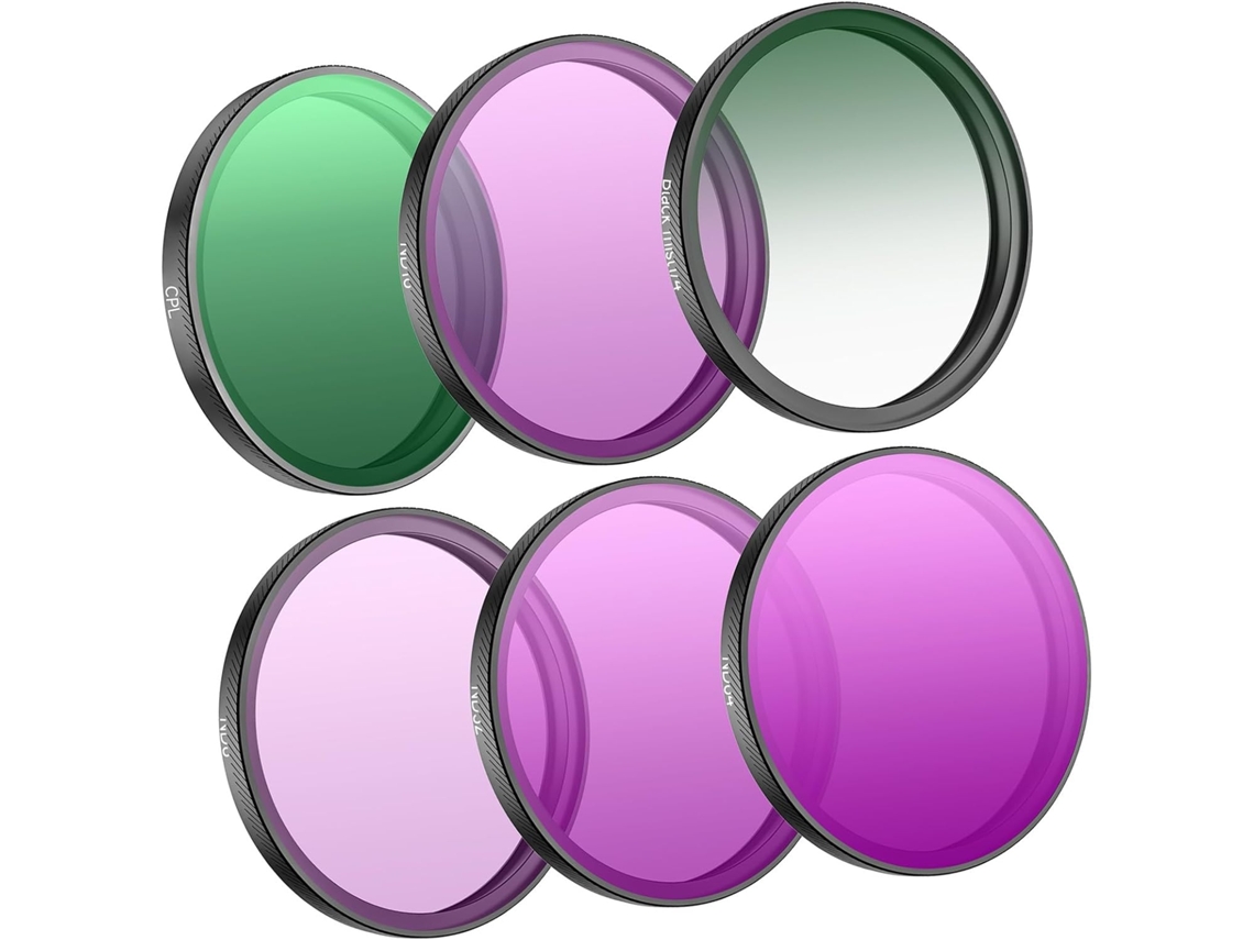 Juego de 6 filtros multiusos esenciales para cámaras de acción. SFUSHOS