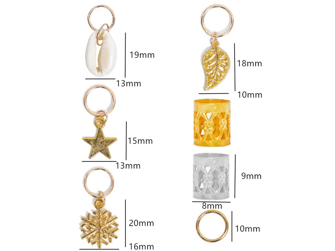 80 Piezas Juego De Perlas Para Dreadlocks Pulseras De Metal Anillos Para Trenzas Accesorios De Pelo Diy
