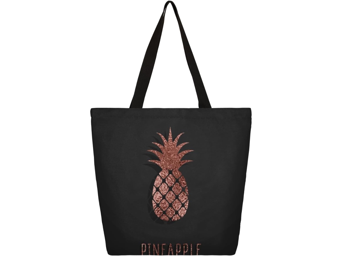 Bolso de lona Tropicallife con estampado de piñas en tono rosado para mujer, tamaño 34,5 x 13,40 cm (modelo a Designs Size).