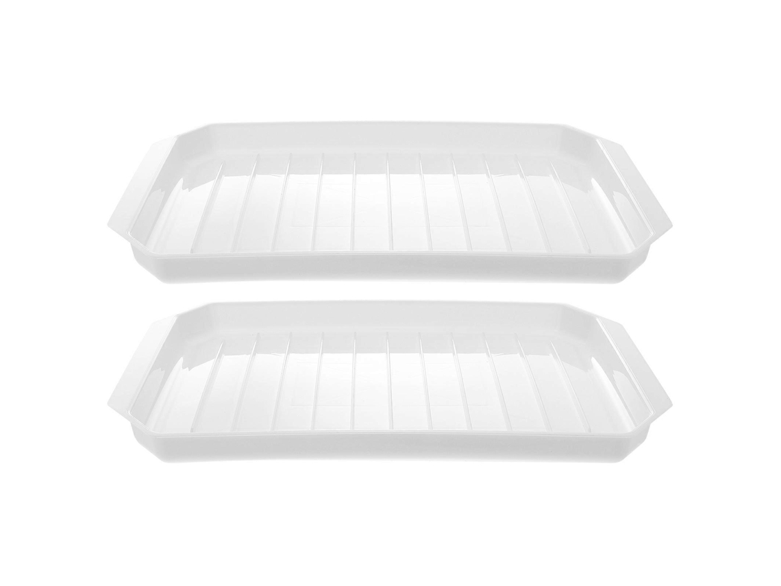2 bandejas para microondas para tocino, huevos, salchichas y accesorios de cocina Rosewell (blanco)