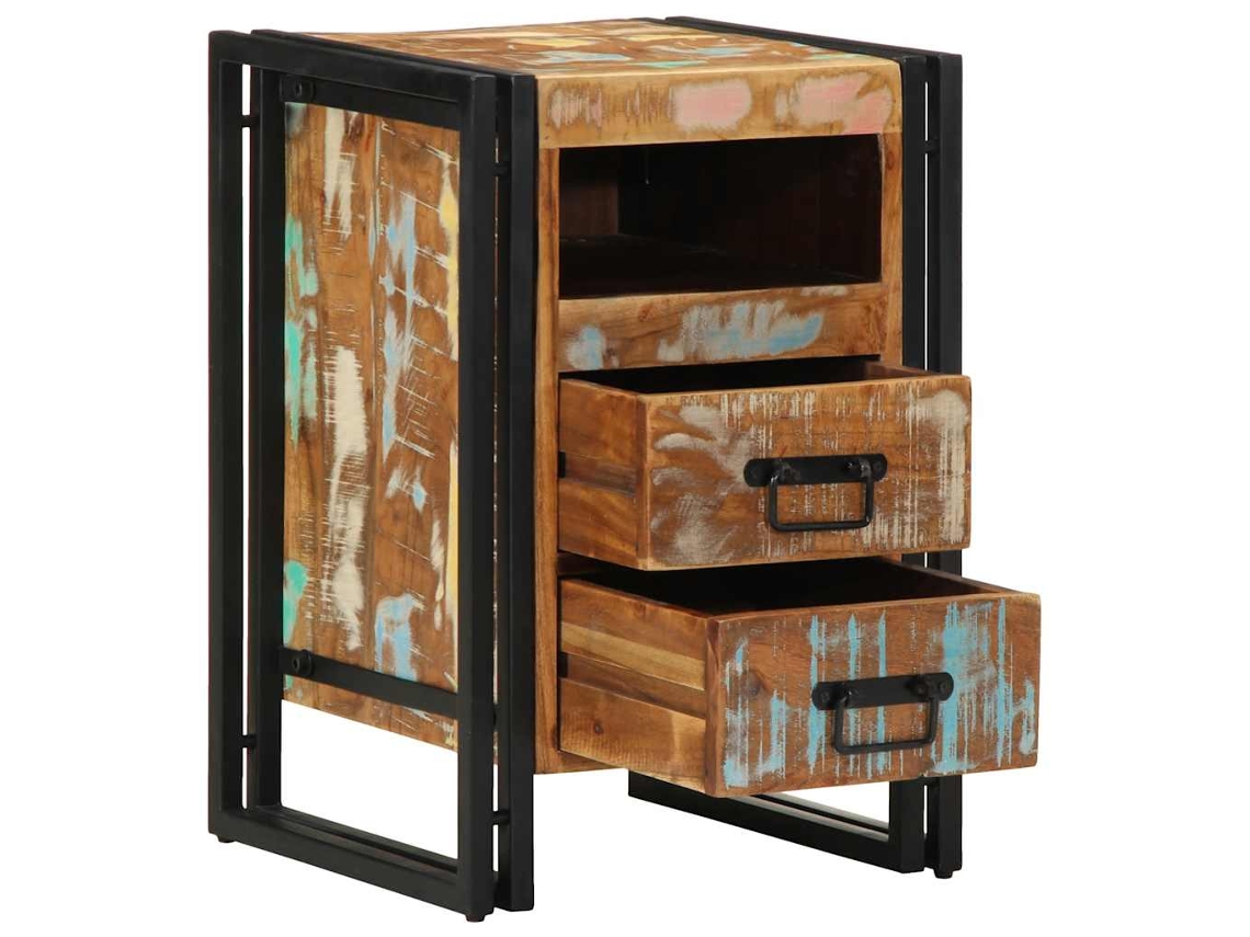 Maison Exclusive - Mesita De Noche De 40x40x59 Cm, Madera Maciza Reciclada