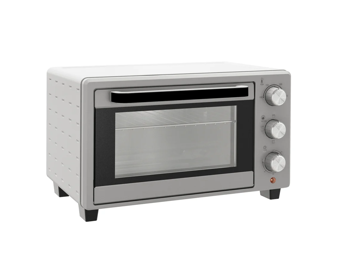 Mini horno eléctrico de 21 l, 100-230 °C, 3 modos, acero inoxidable