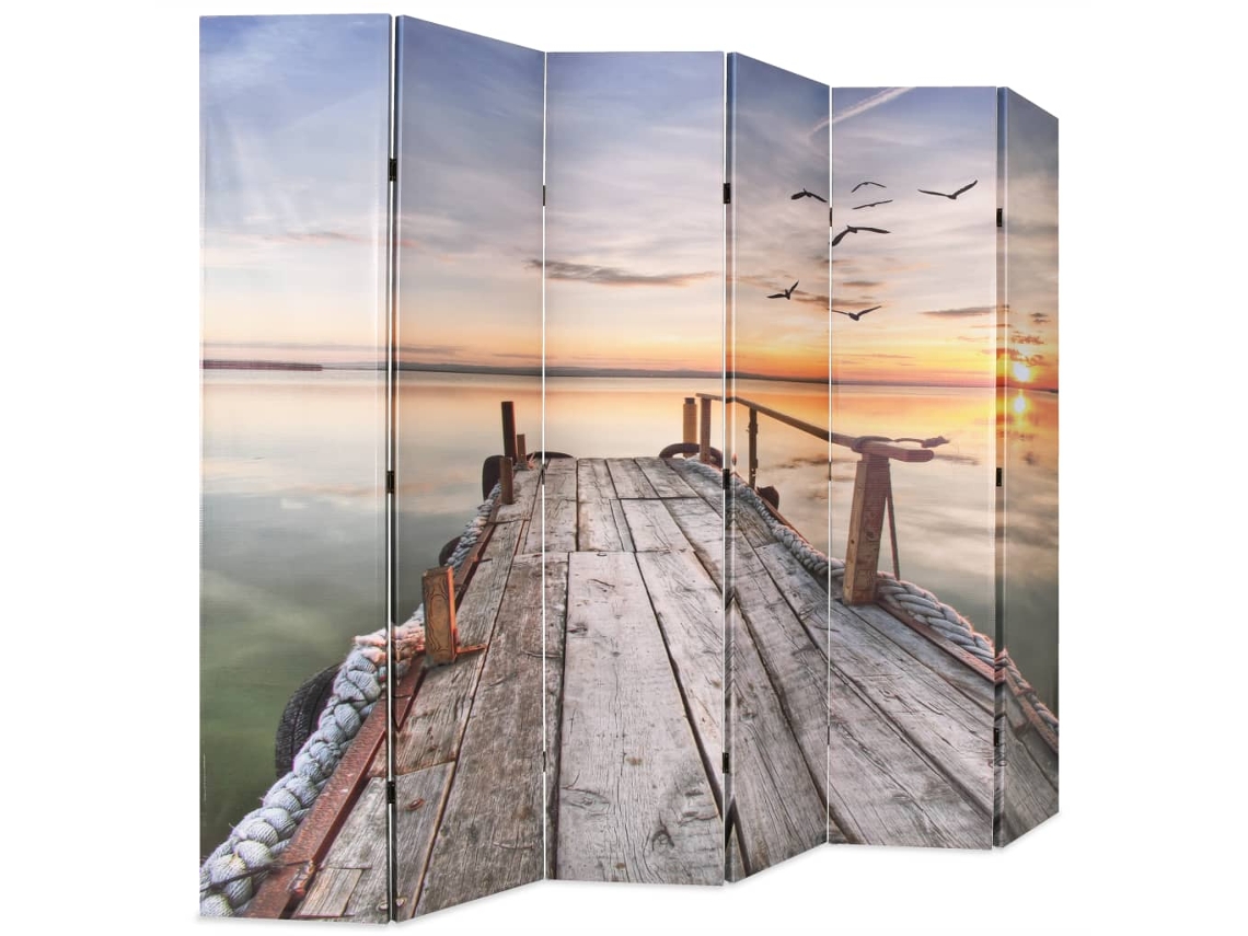 Mampara plegable con estampado de lago (228 x 170 cm, WSD942589) Adorable Home