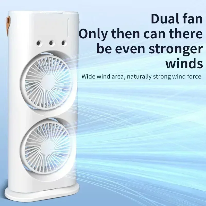 Ventilador Eléctrico (blanco) Con Función De Nebulización, Aire Acondicionado Portátil