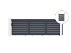 Pack Puerta corredera CASANOOV Vogel - Gris - Aluminio - 450 cm x 140 cm + Puerta VOGEL H140 Gris