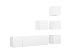 Conjunto de muebles para TV de 6 piezas de madera contrachapada blanca MAISON EXCLUSIVE