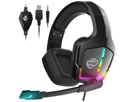 BISBISOUS Auriculares Gaming con Micrófono para Portátil Ps4 Ps5 Pc Xbox One Switch Negro