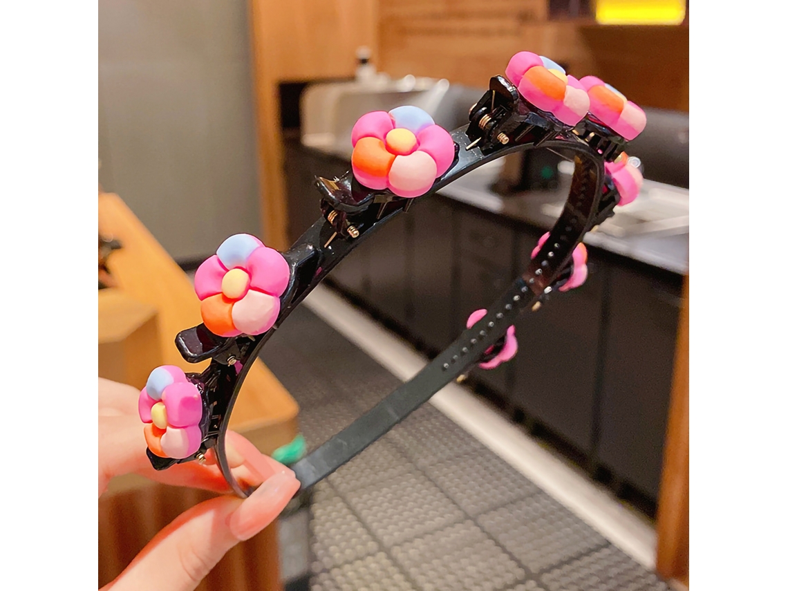 Diadema Para Niñas Con Colgante Bonito Y Exquisito, Diadema De Pelo Rosa Con Flores Para Viajes Y Vida Diaria