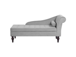 Chaise longue BELIANI Pessac de Terciopelo Gris 145x65x72