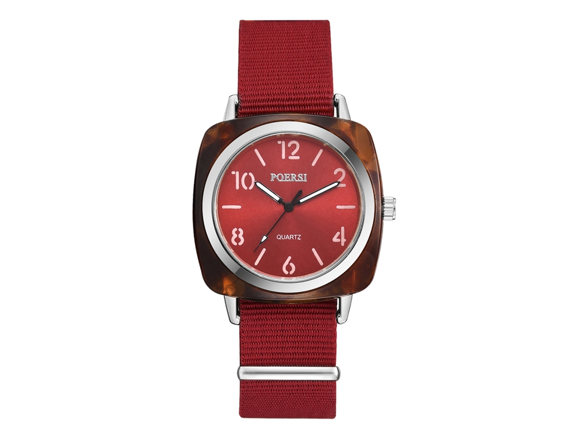 Reloj De Cuarzo Para Mujer De Piel Sintética Con Correa Fina Y Esfera Redonda Grande (rosa)