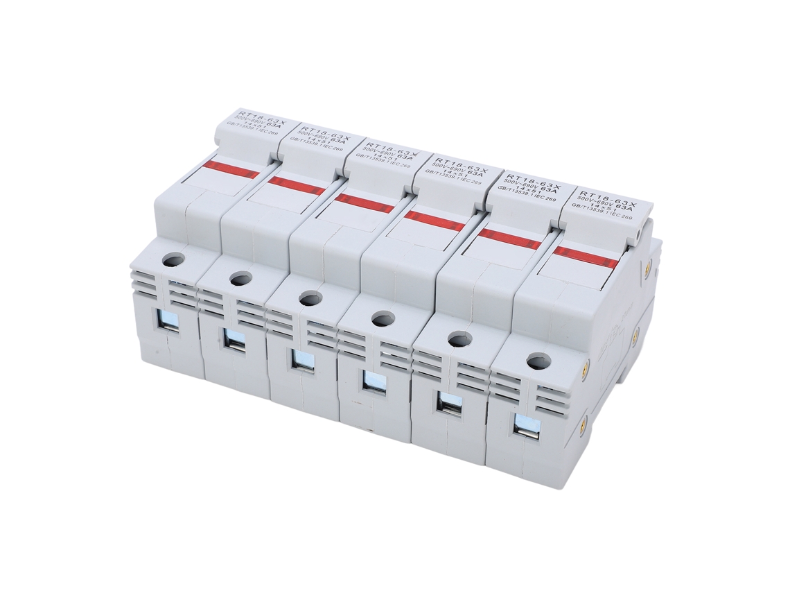 Base De Porta-fusível Em Rail Rt18-63x Com Luz Led Para Núcleo De Fusível Ro16 14x51mm 63a 500-690v2p