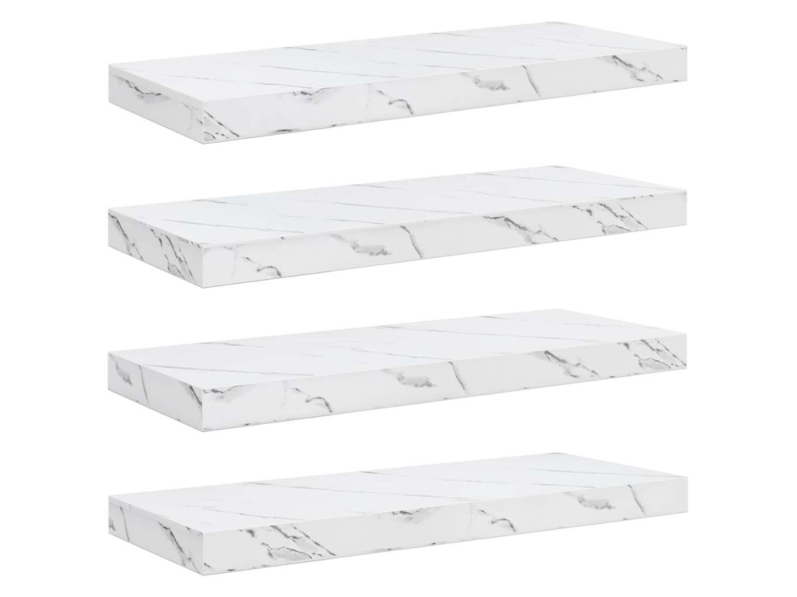 Juego de 4 estantes de pared de mármol blanco MAISON EXCLUSIVE (50x23x4 cm)