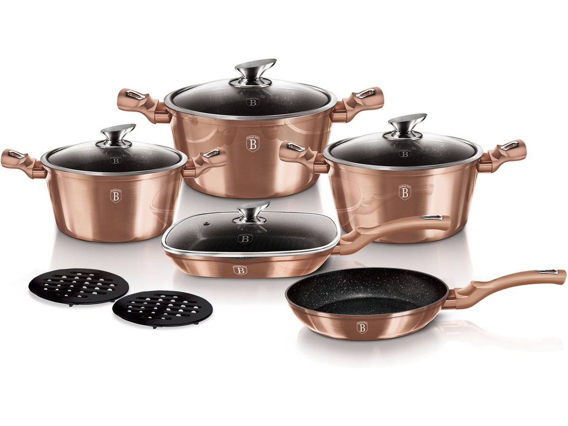 Batería de Cocina BERLINGER HAUS Rose Gold Oro Rosado (11un)