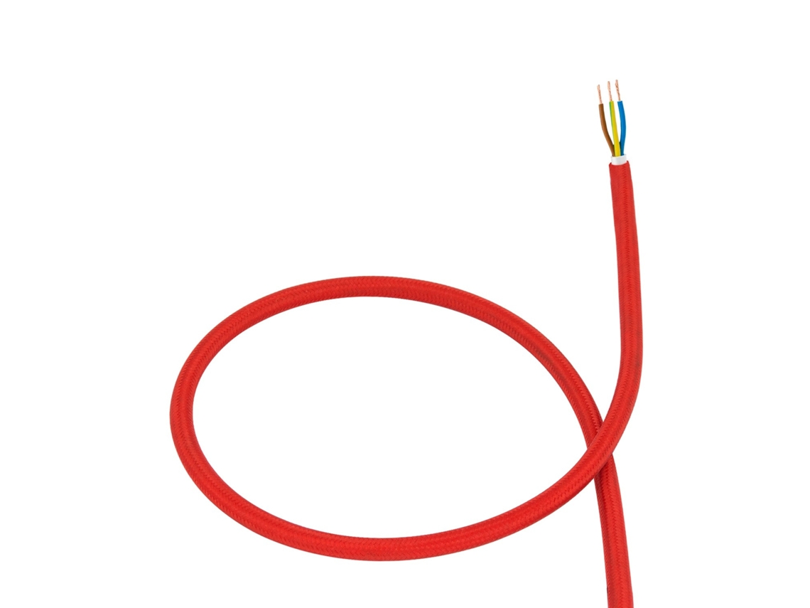 Cable Textil Eléctrico Rojo