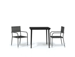 Maison Exclusive - Juego De Comedor Para Jardín 3 Piezas Gris