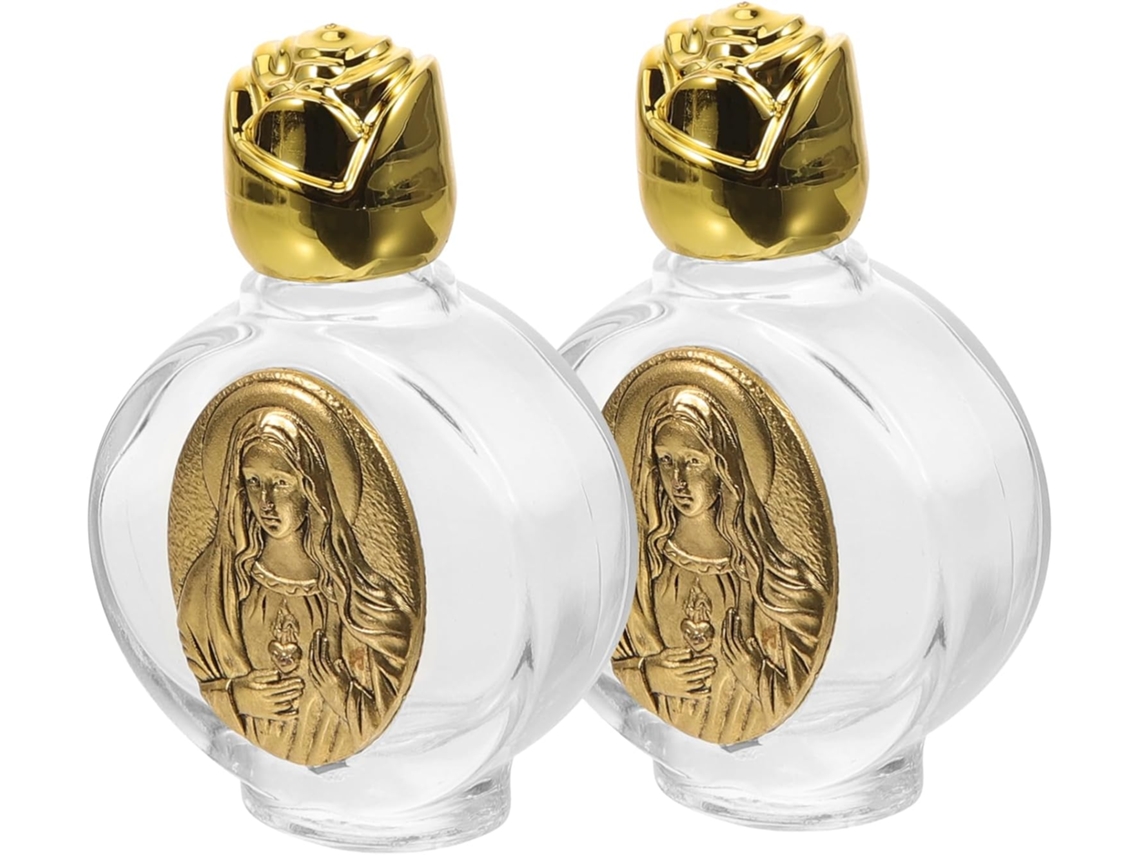 Botella De Vidrio Portátil De 2 Piezas Con Elementos Decorativos.