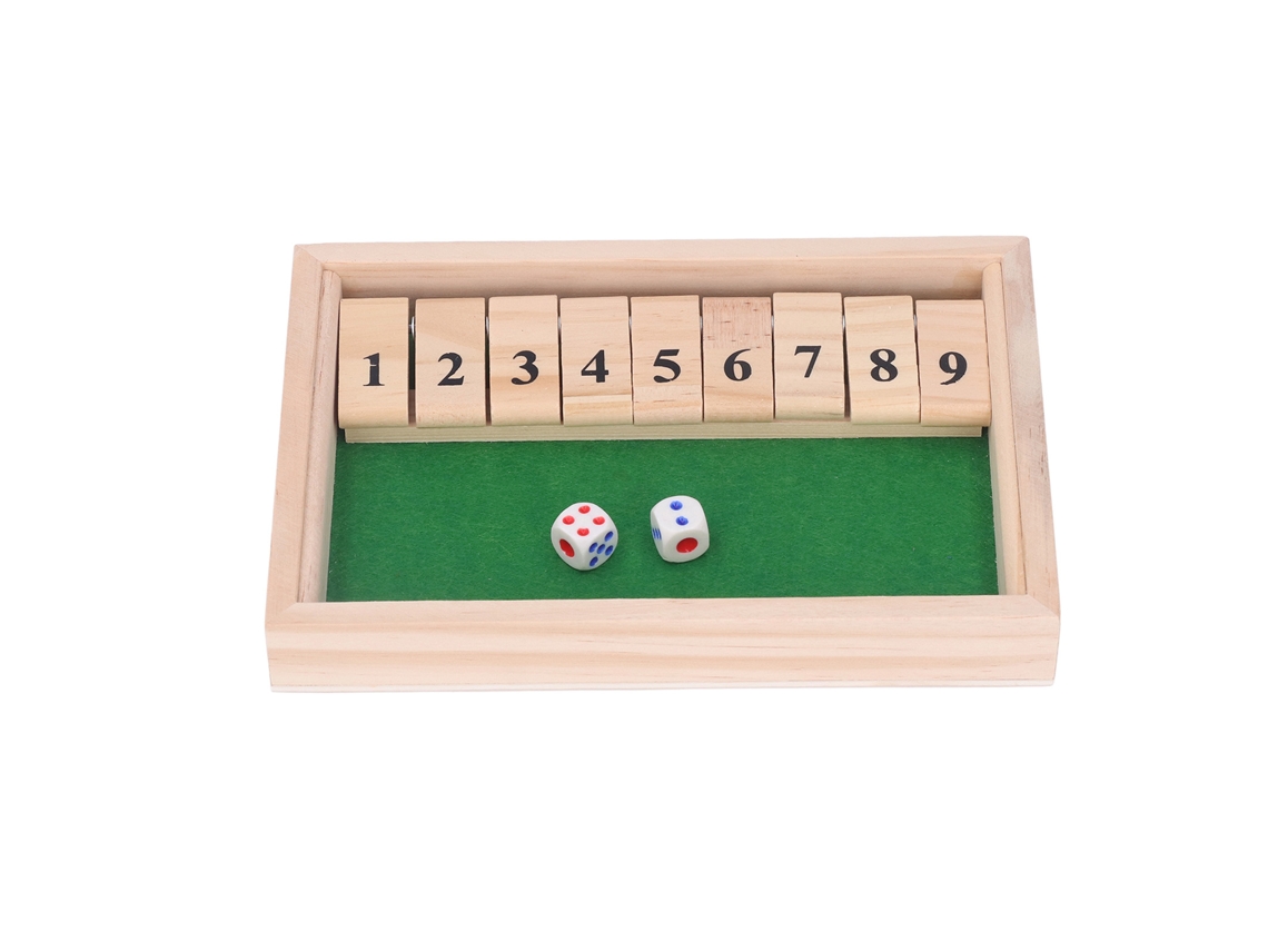 Juego De Mesa De Dados De Madera Con 9 Números, Fichas Reversibles, Portátil Para Fiestas Y Reuniones, Color Verde.