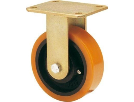 Rueda fija 17sl200-hub hierro-poliur.naranja eje bolas ALEX