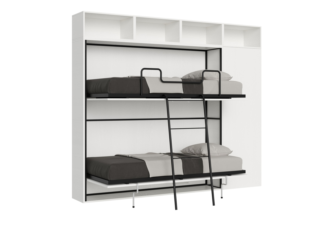 Cama de Matrimonio Kando Fresno Colchones ITAMOBY Blanco (220x100x155cm)