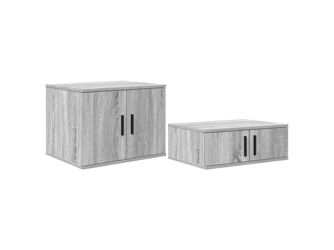 Maison Exclusive - Armario De Almacenamiento 2 Pcs Gris Sonoma 118 X 41 X 40 Cm