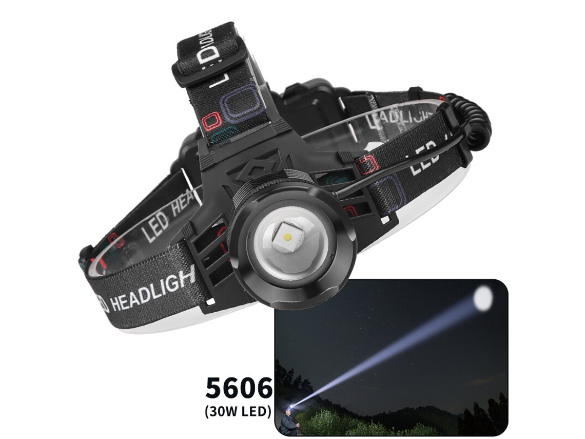 Linterna Frontal Led De 30 W Blanca xhp70 Recargable Por Usb Ultraligera Y Brillante Portátil Para Pesca Con Batería 18650