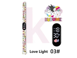 Reloj deportivo inteligente para niños, pulsera digital impermeable, diseño de bicicleta eléctrica Kuromi Ly