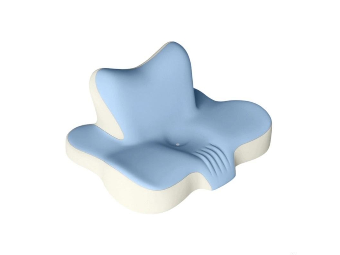 Almohada Cervical Viscoelástica, Almohada Ortopédica Ergonómica 2 En 1 Para El Dolor De Cuello, Almohada De Soporte Contorneada Azul Digitallab