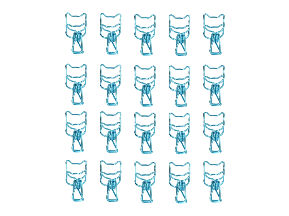 20 Clips De Papel Decorativos Metálicos Estables Reutilizables Diseño Elegante Para Oficina Azul