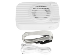 Ventilador de cuello USB portátil, 3 velocidades, blanco