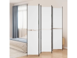 Biombo Divisor | Biombo Separador | Separador De Ambientes De 5 Paneles De Tela Blanco 250x220 Cm