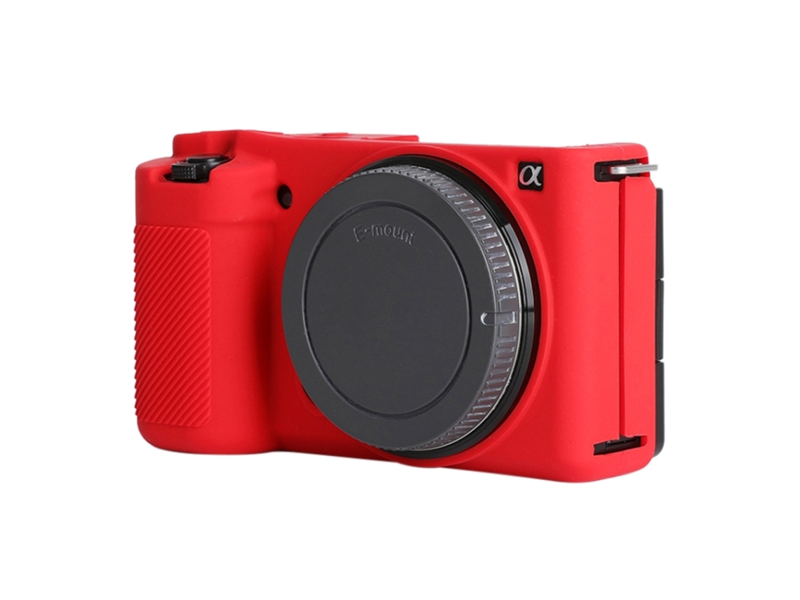 Capa Protetora De Silicone Macio Para Sony Zv-e10 Vermelha