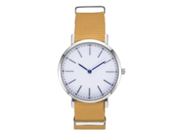 Reloj De Cuarzo Para Hombre Con Correa De Nylon Casual Elegante Beige