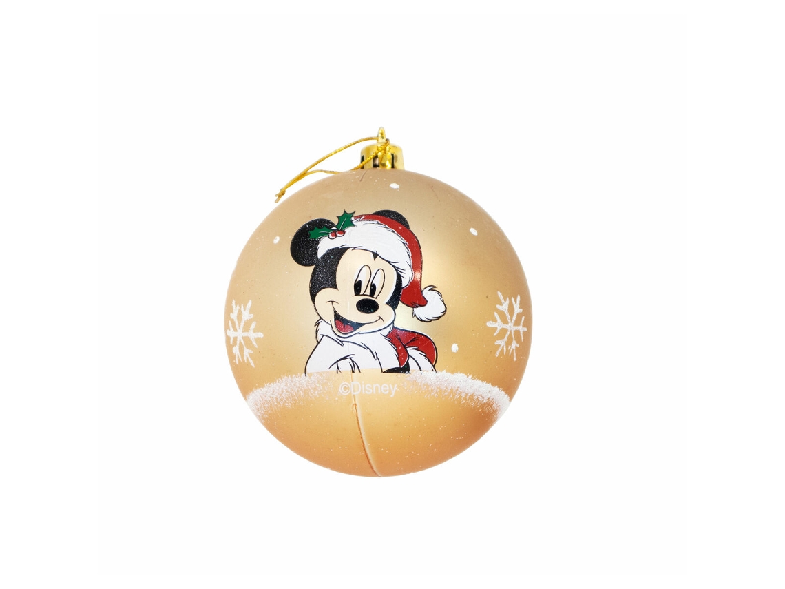 Bola de Navidad Mickey Mouse Happy smiles Dorado 6 Unidades Plástico (Ø 8 cm)