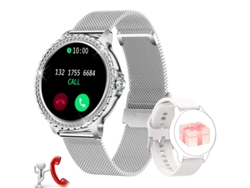 Reloj inteligente Bestvite I58 con carga magnética y larga duración de espera, color plateado