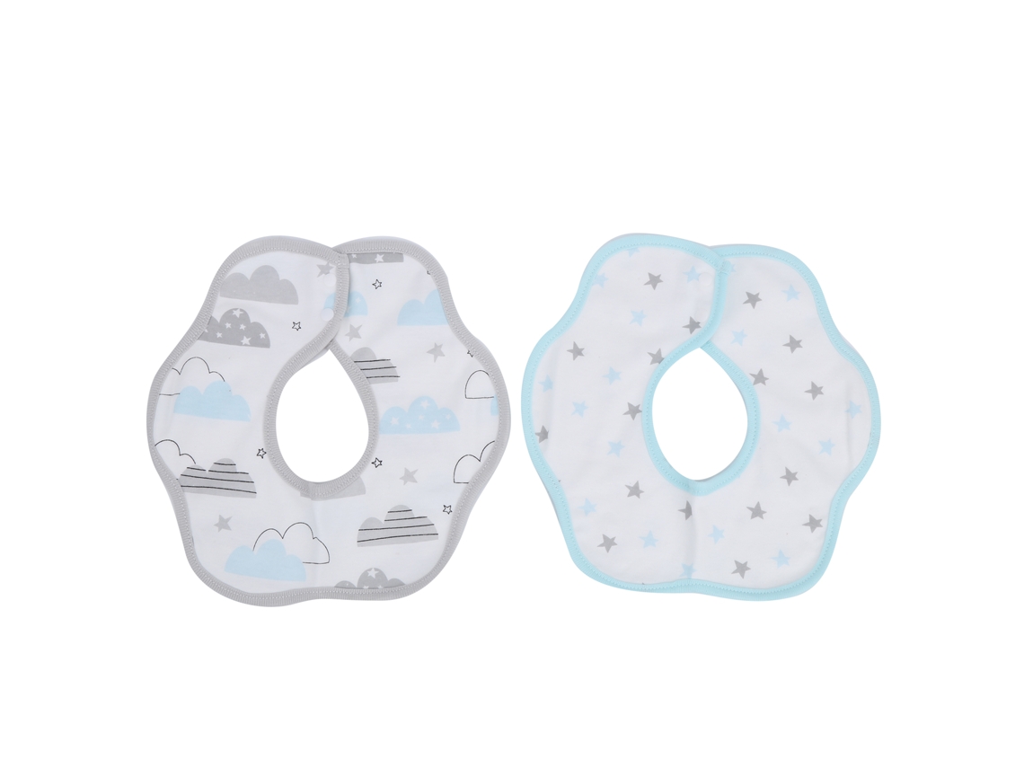 Baberos De Algodón De 2 Piezas, 8 Capas, Absorbentes, Con Estampado De Nubes, Para Bebés De 3 A 24 Meses, Unisex.