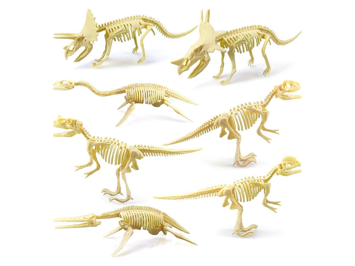7 Piezas De Esqueletos Fósiles De Dinosaurios, Juguetes De Huesos Para Niños, Juguetes Arqueológicos
