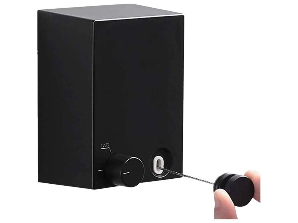 Tendedero Retráctil Para Interiores Y Exteriores Con Cable De Acero Ajustable De 4,2 M/13,8 Pies (negro)