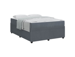 Maison Exclusive - Estructura De Cama Con Colchón Gris Oscuro 140 X 200 Cm Tela
